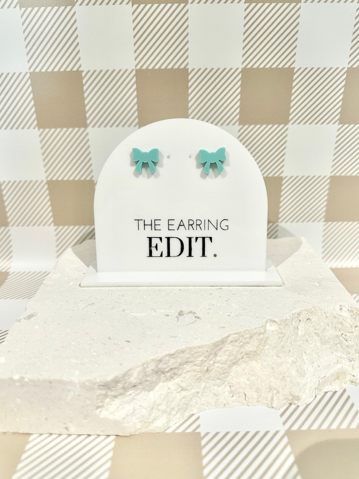 Mint Bow Studs