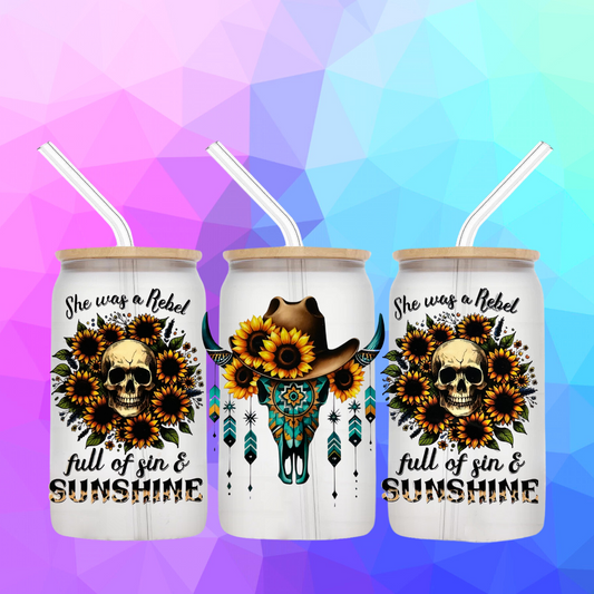 Skulls & Sunflowers 16oz Tumblers
