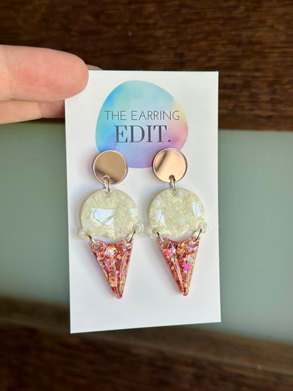 Glitter Cone Drop Dangles