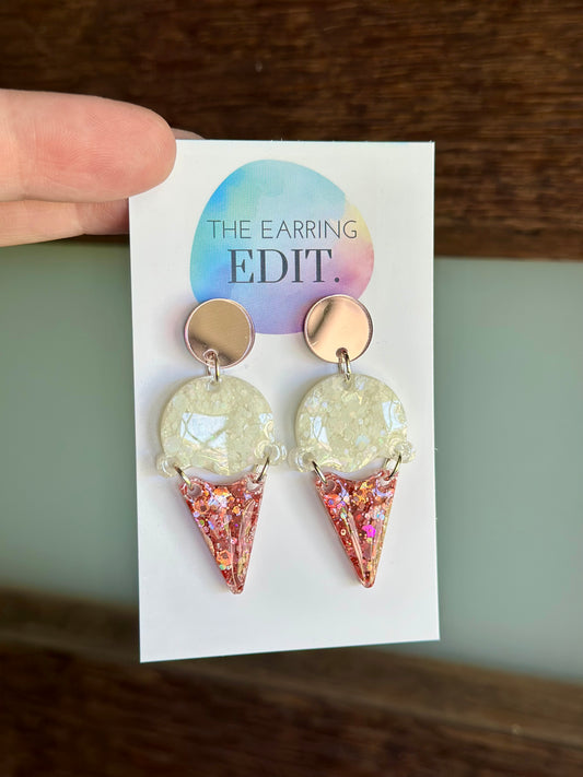 Glitter Cone Drop Dangles
