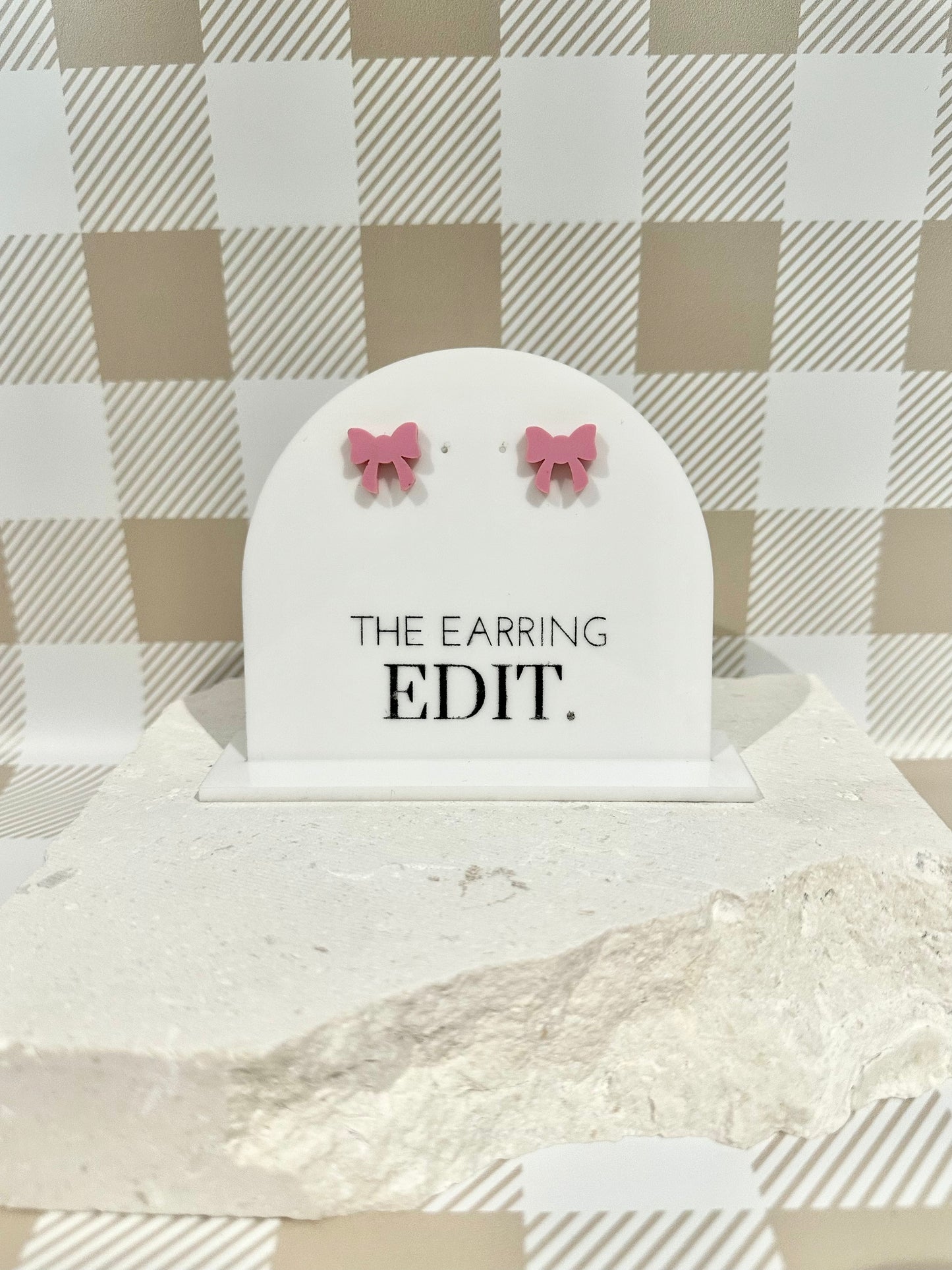 Baby Pink Bow Stud