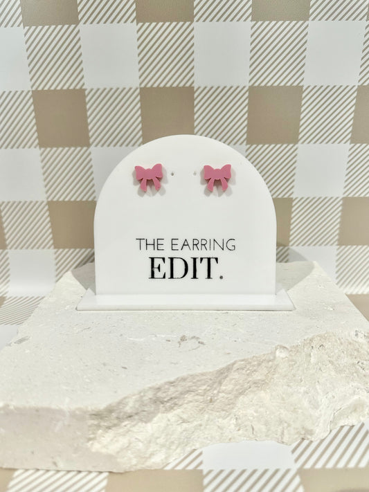 Baby Pink Bow Stud