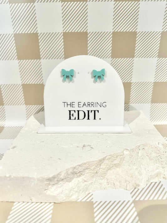Mint Bow Studs