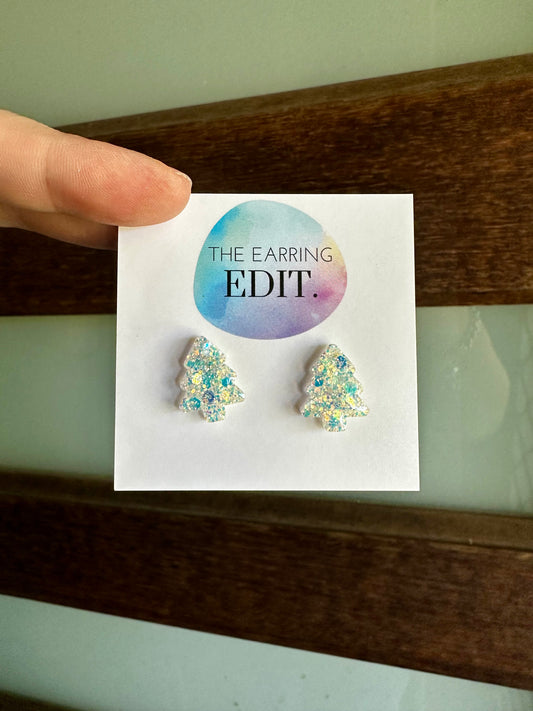 Snowflake Sparkle Tree Studs