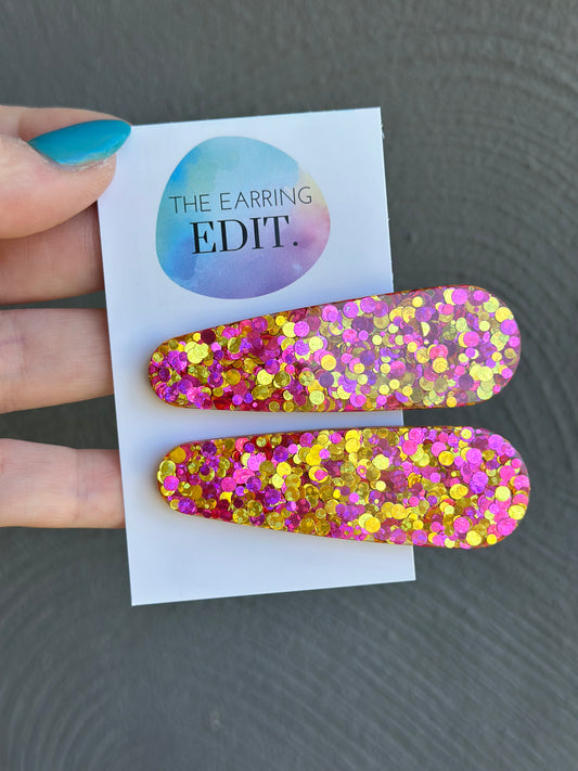 Sunset Sparkle Hair Clips