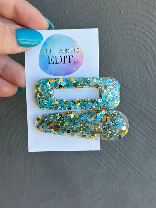 Ocean Gold Mix Hair Clips