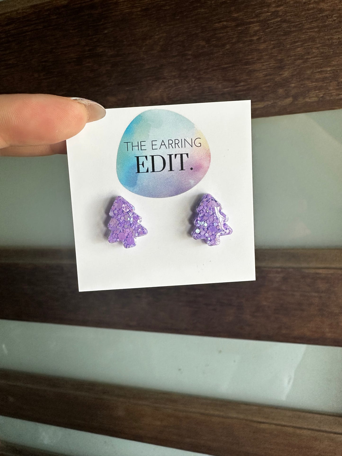 Lilac Sparkle Tree Studs