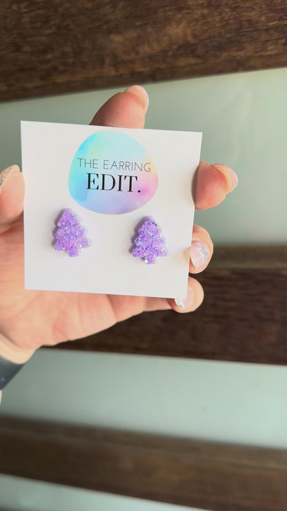 Lilac Sparkle Tree Studs