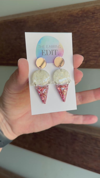 Glitter Cone Drop Dangles