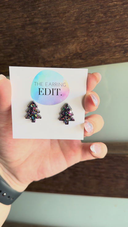 Midnight Sparkle Tree Studs